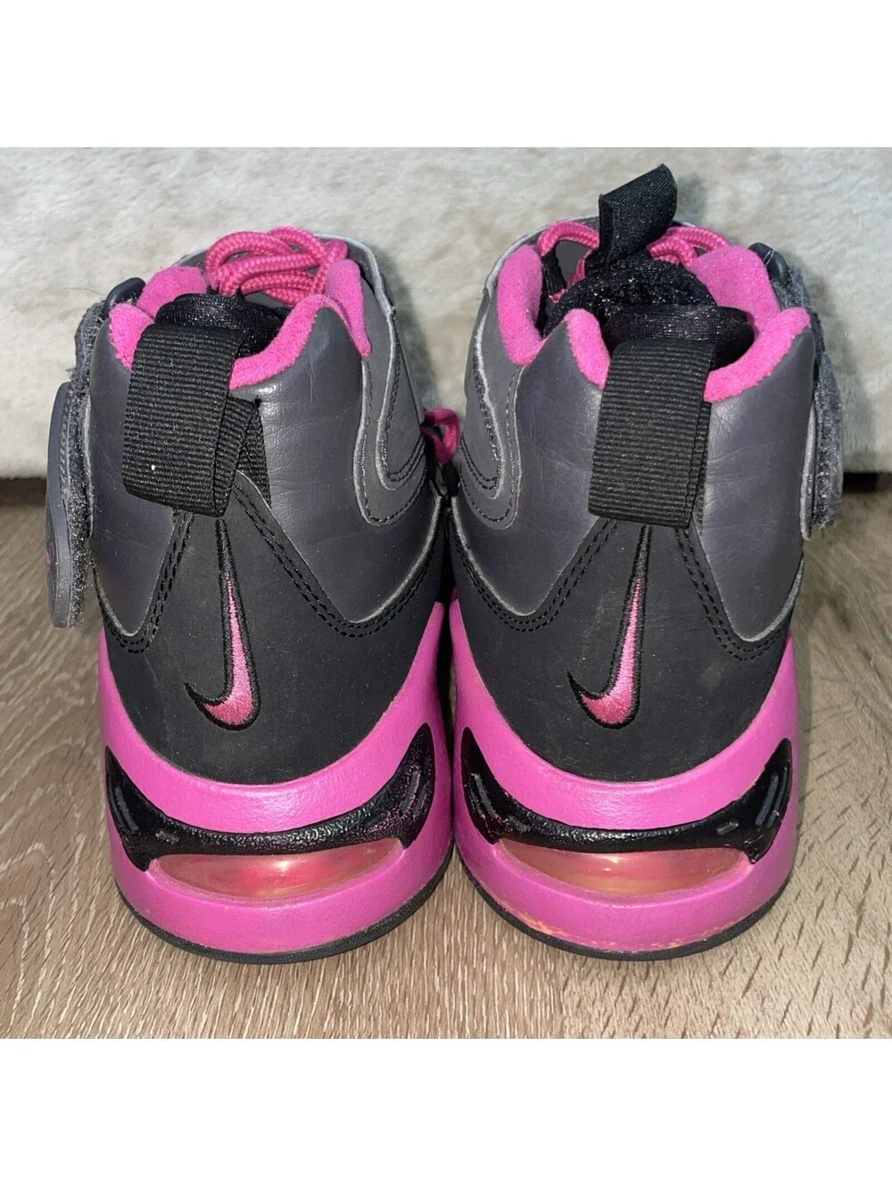 Nike Air Griffey Max 1 GS Black Gray Pink Retro Sneakers Ken Griffey Jr. Sz 5.5Y
